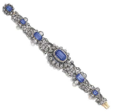 Bracelet en saphirs et diamants, fin XIXe siècle.